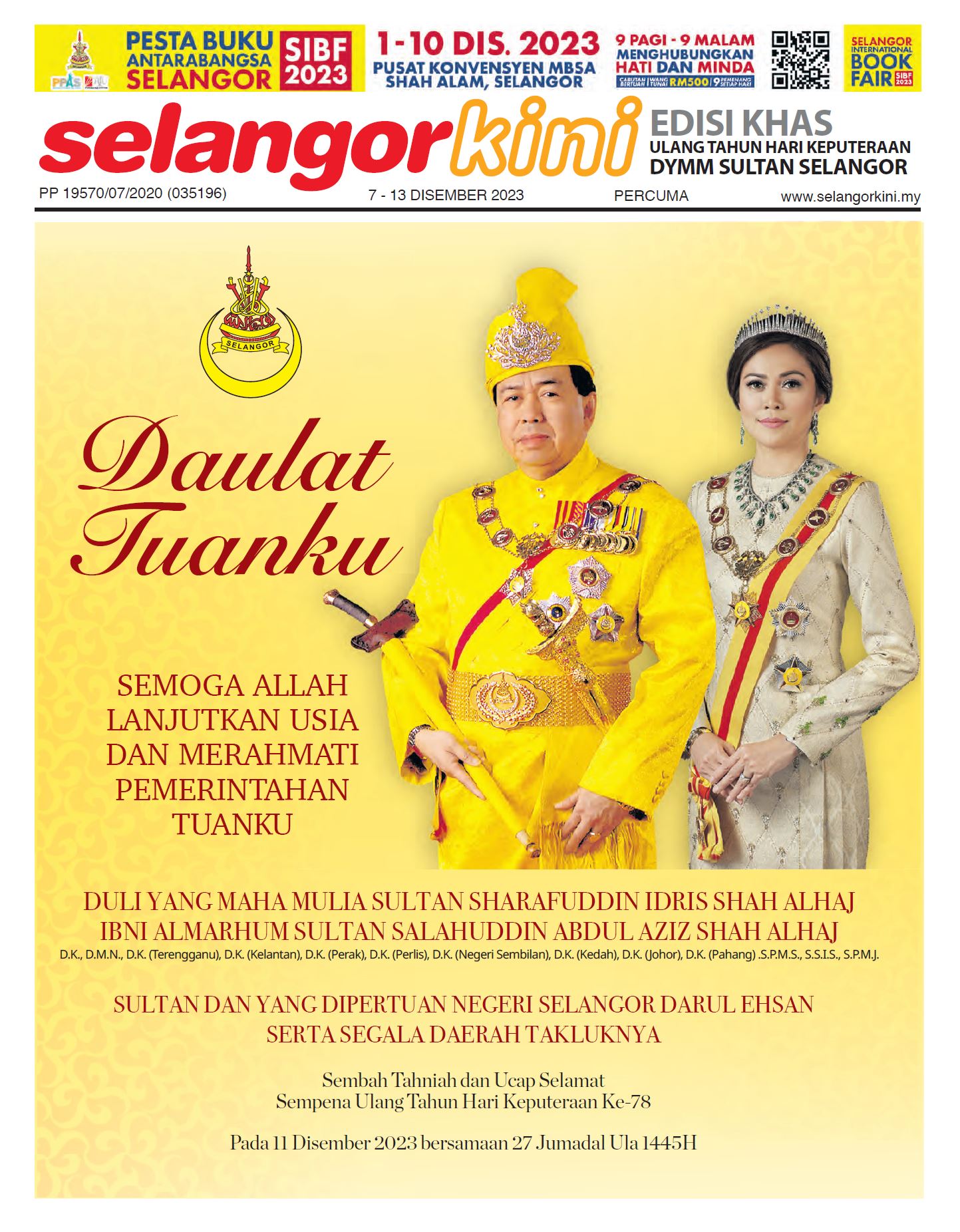 Selangorkini Edisi Khas Keputeraan DYMM Sultan Selangor 2023